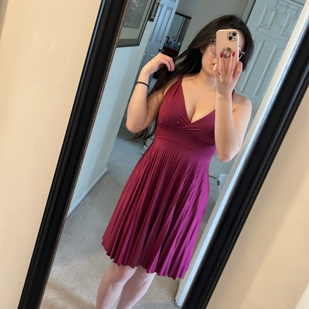 Pleated purple dress